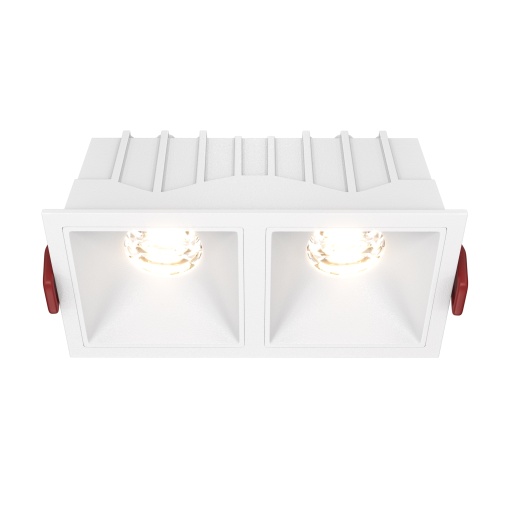 Spot LED Alfa DL043-02-10W3K-D-SQ-W, dimabil, 20W, 1000lm, lumina calda, IP20, alb, Maytoni