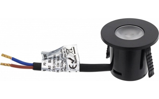 Spot LED pentru mobilier, incastrabil, rotund, 1W, lumina calda (3000K), negru, Optonica