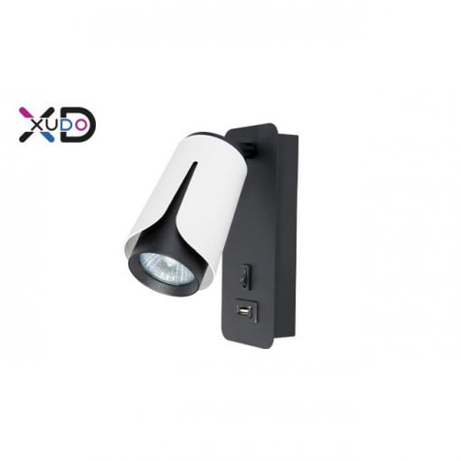 Spot Xudo XD-IK270W, orientabil, USB, 1xGU10, alb+negru, IP20, Masterled