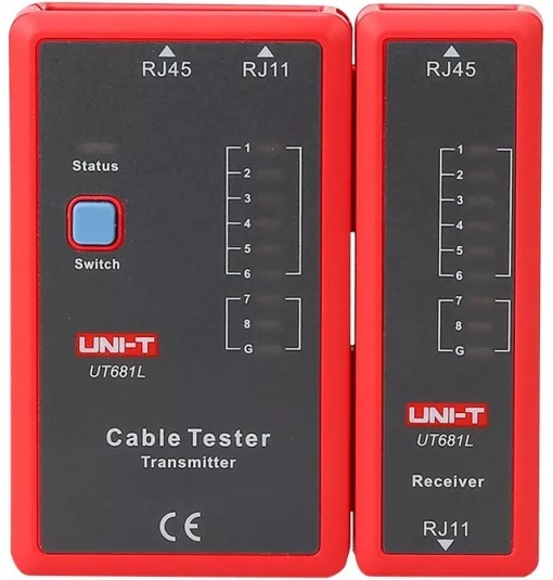 Tester cabluri, RJ45/RJ11, detectare scurtcircuit si continuitate, UNI-T