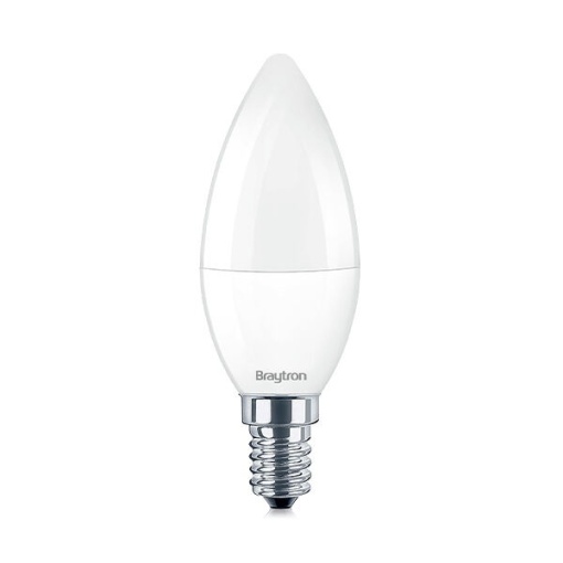Bec LED lumanare 5W(35W) Braytron, dulie E14, forma C37, 450lm, lumina neutra(4000 K), clasa energetica F