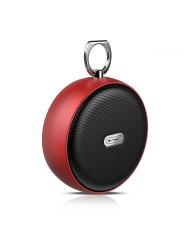 Boxa Bluetooth portabila, slot microSD, jack 3.5mm, 4 ore, rosie, V-TAC