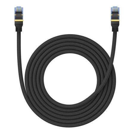 Cablu de rețea Ethernet RJ45, cat.7, 10Gbps, 8m, împletit, negru, Baseus