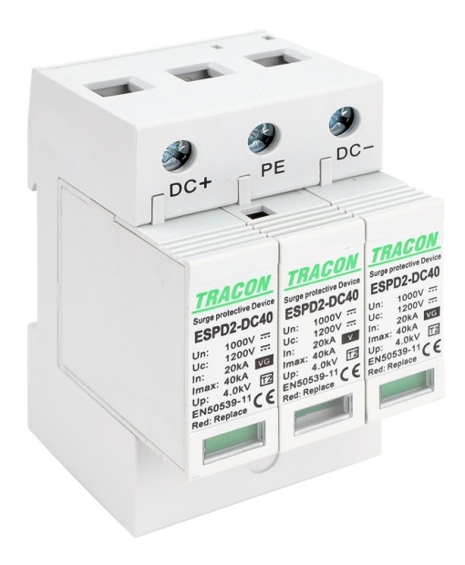 Descarcator pentru sisteme fotovoltaice, 3P, max 1000V, Tracon