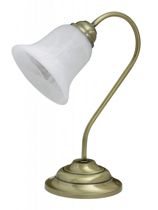 Lampa de birou Francesca 7372, cu intrerupator, 1xE14, alba+bronz, IP20, Rabalux
