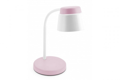 Lampa de birou LED GTV Helin, 6W, lumina naturala(4000 K), alb/roz