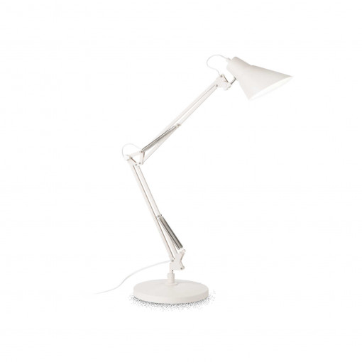 Lampa pentru birou SALLY TOTAL, metal, alb, 1 bec, dulie E27, 193946, Ideal Lux