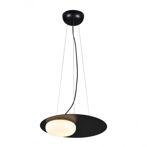 Pendul LED PETIT SP1, metal, sticla, negru, alb opal, 1 bec, 12W, 780 lm, lumina neutra (4000K), 111100, Klausen