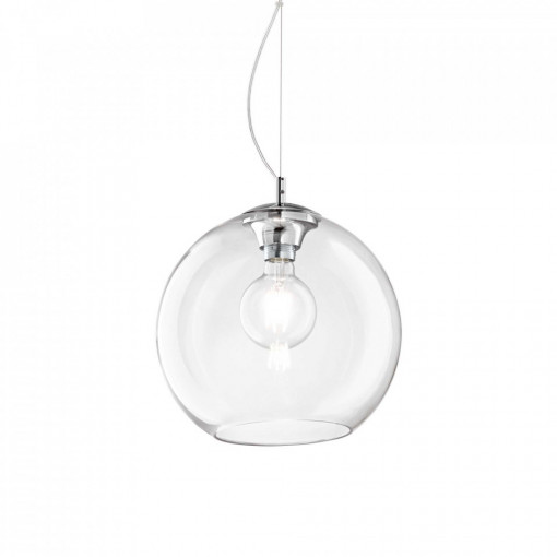 Pendul NEMO SP1 D30, metal, sticla, transparent, 1 bec, dulie E27, 052809, Ideal Lux [1]- savelectro.ro