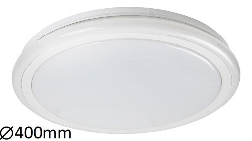 Plafoniera Leonie LED, metal, alb, cu telecomanda, 2400 lm, temperatura de culoare variabila (3000-6500K), 1510, Rabalux