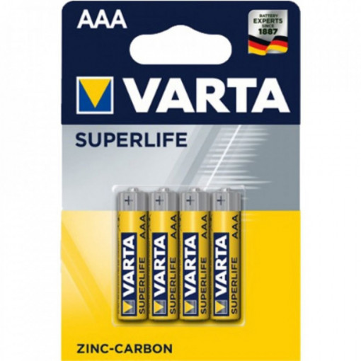 Set 4 baterii R3 AAA Zinc Carbon, Varta Superlife