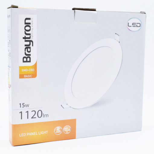 Spot LED BP01-31510, rotund, incastrat, 15W, 1120lm, lumina neutra, IP20, alb, Braytron