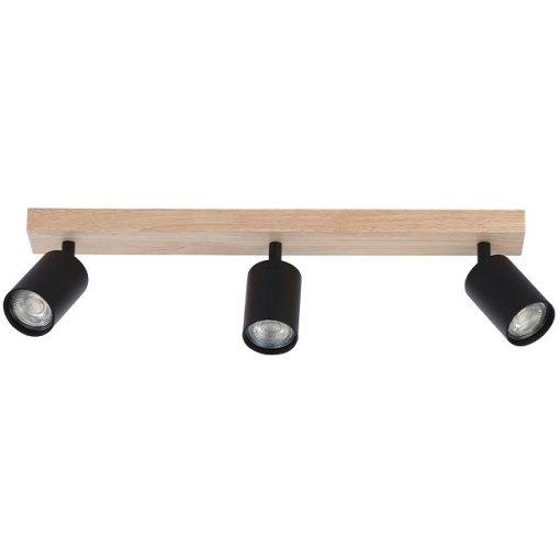 Aplica de perete Dabi, 3xGU10, negru/lemn, Masterled