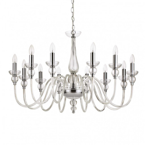 Candelabru Doge 168906, 12xE14, crom+transparent, IP20, Ideal Lux [1]- savelectro.ro