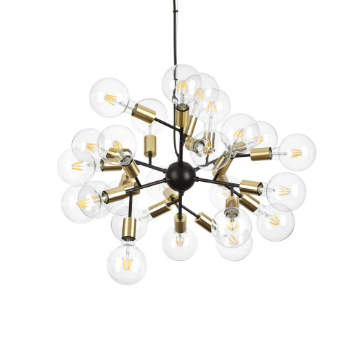 Candelabru SPARK, metal, negru, 24 becuri, dulie E27, 238241, Ideal Lux