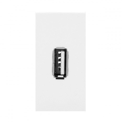 Conector USB, 1 modul, pentru prizele de blat Orno Norgen, alb