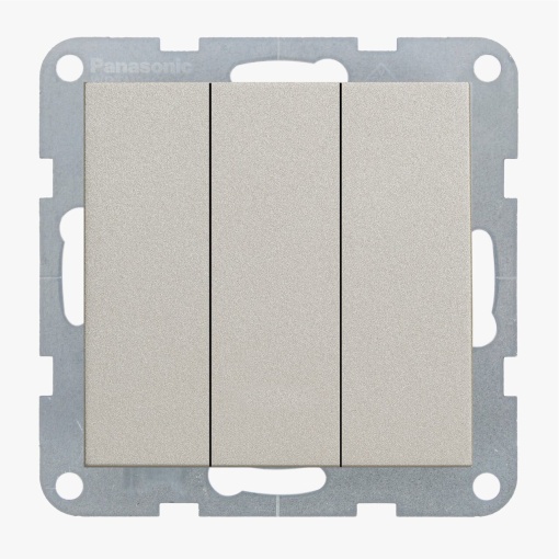 Intrerupator triplu 10A, IP20, Bronz, Panasonic Karre Plus 55