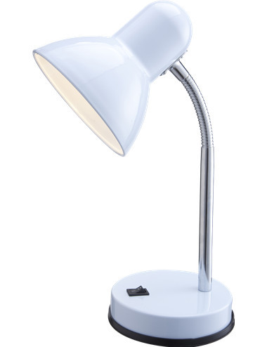 Lampa de birou 2485, cu intrerupator, orientabila, 1xE27, alba, IP20, Globo