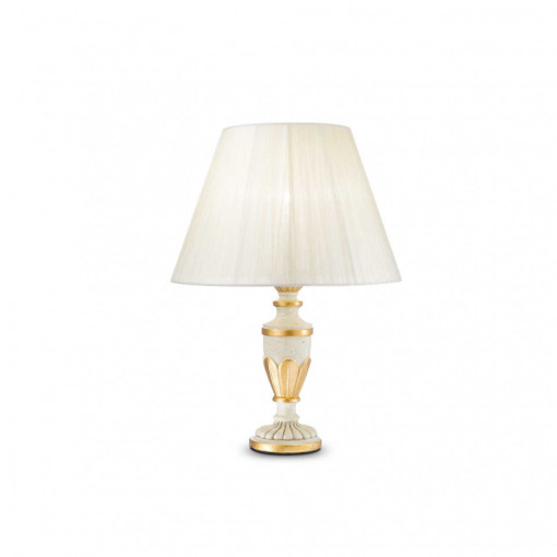 Lampa de birou FIRENZE TL1, metal, alb, auriu, 1 bec, dulie E14, 012889, Ideal Lux