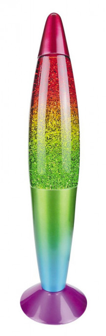 Lampa de birou Glitter rainbow, metal, sticla, multicolor, 1 bec, dulie E14, 7008, Rabalux