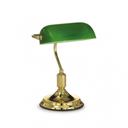 Lampa de birou Lawyer TL1 013657, cu intrerupator, 1xE27, verde+bronz, IP20, Ideal ux