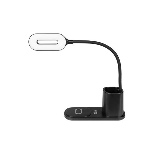 Lampa de birou LED Nina,3W, temperatura de culoare ajustabila, incarcare wireless, negru, plastic, Masterled