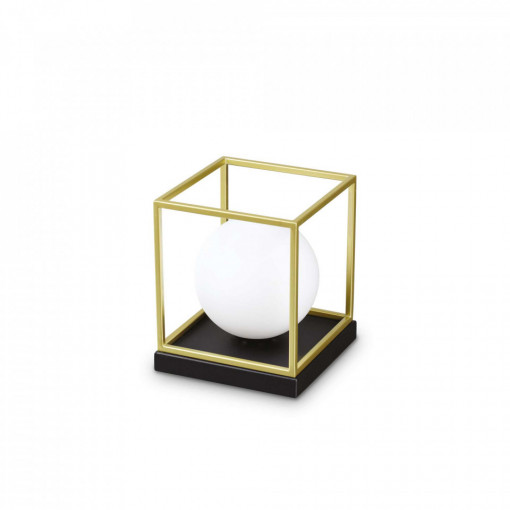 Lampa de birou LINGOTTO TL1 BIG, metal, sticla, negru, auriu, 1 bec, dulie E14, 251127, Ideal Lux