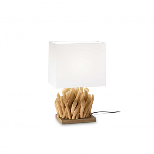 Lampa de birou Snell 201382, cu intrerupator, 1xE27, alba+naturala, IP20, Ideal Lux