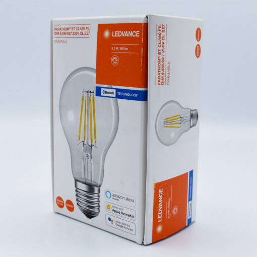 [Lichidare stoc]Bec LED Smart Osram Ledvance, 6.5W(60W), E27, Vintage, 806lm, 2700K, Bluetooth, dimabil, clasa energetica G