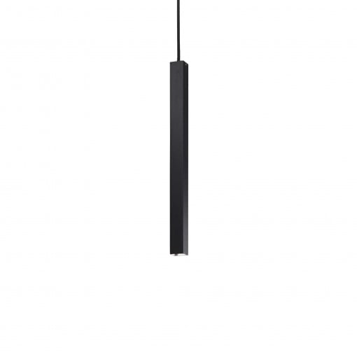 Pendul LED Ultrathin 194202, patrat, 11.5W, 1250lm, lumina calda, negru, IP20, Ideal Lux