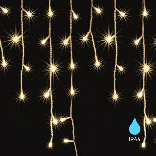 Perdea luminoasa 56+8 leduri, 1.6m, lumina rosie, IP44, cablu alb, 4W/set, Braytron