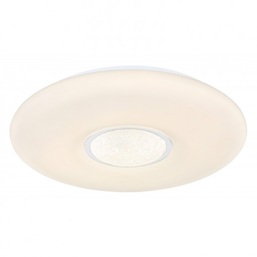 Plafoniera LED Sully 41367-24, cu telecomanda, 24W, 1500lm, lumina calda+neutra+rece, IP20, alba+transparenta, Globo Lighting