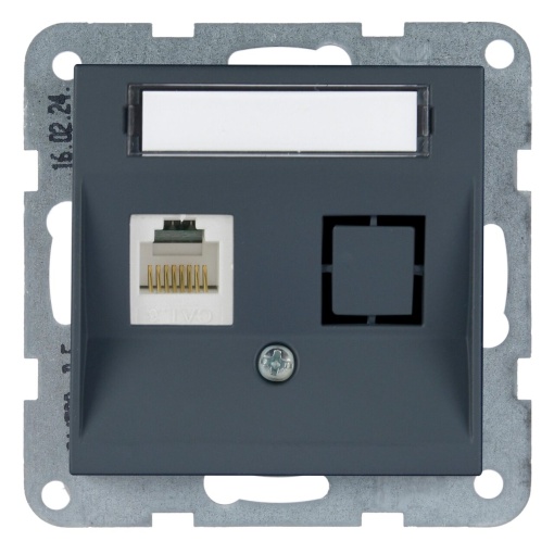 Priza internet cat 6, IP20, Night, Panasonic Karre Plus 55 Soft Touch