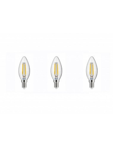 Set 3 becuri led, lumanare, E14, 4W(35W), 400 lm, lumina calda, GTV [1]- savelectro.ro