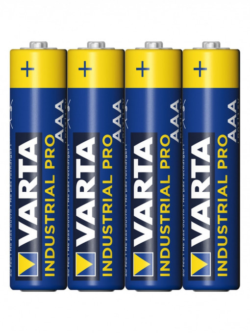 Set 4 baterii R3 AAA Alkaline, Varta Industrial Pro