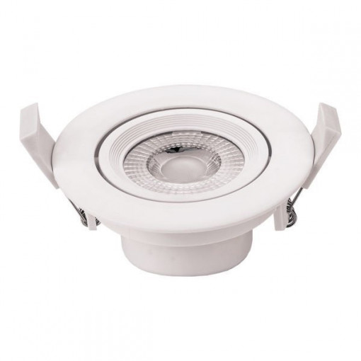 Spot LED 3265-OP, rotund, incastrat, orientabil, 5W, 375lm, lumina neutra, IP20, alb, Optonica