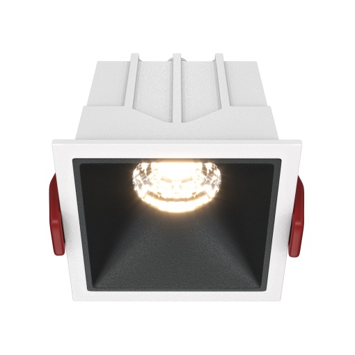 Spot LED incastrat Maytoni DL043-01-10W3K-D-SQ-WB, 10W, 450lm, 3000K, IP20, alb-negru, dimabil