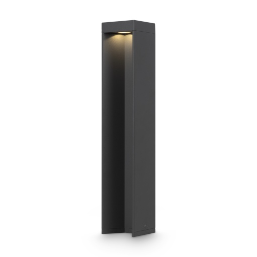 Stalp pentru exterior LED Essen O596FL-L9GR4K, 9W, 450lm, lumina neutra, IP54, gri, Maytoni