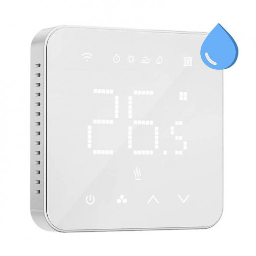 Termostat Smart Wifi Meross, alb, compatibil Alexa, Google, HomeKit