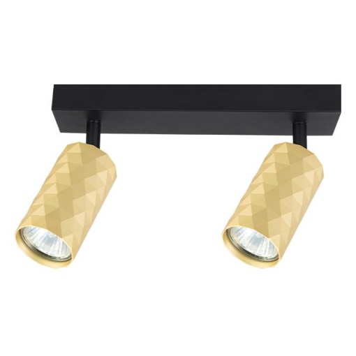 Aplica de perete Glamour, 2xGU10, auriu/negru, design triunghiular, Masterled