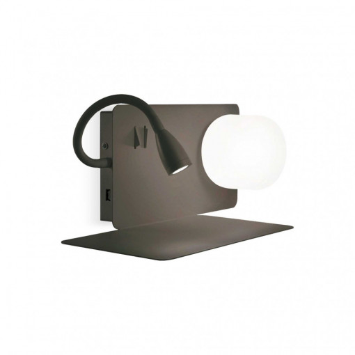 Aplica LED BOOK-1 AP, metal, negru, 3W, 200 lm, lumina calda (3000K), 174808, Ideal Lux