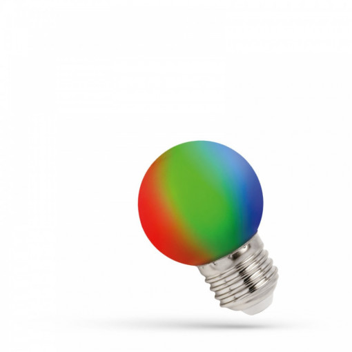 Bec led 1W (10W) RGB, E27, 40lm, multicolor, opal, Spectrum