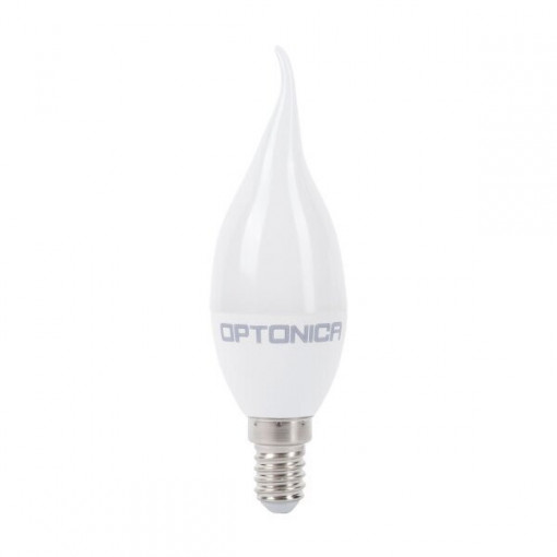 Bec LED 5.5W (41W) Optonica, E14 C37, 450 lm, lumina rece (6000K), clasa energetica G [1]- savelectro.ro