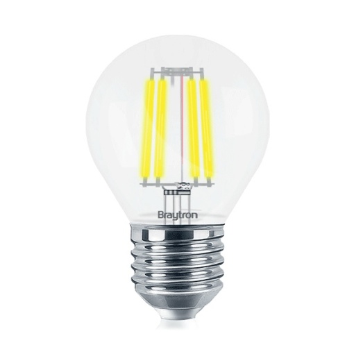 Bec LED G45 4W(40W) Braytron, filament, E27, lumina calda (3000K), 470 lm, clasa energetica E
