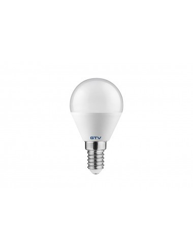 Bec LED sferic 6W(43W) GTV, E14, 520 lm, lumina neutra (4000K), clasa energetica F