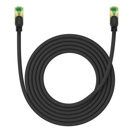 Cablu de rețea Ethernet RJ45, cat.8, 40 Gbps, împletit, 20 m, negru, Baseus
