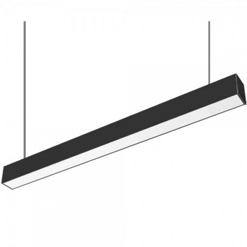 Corp de iluminat liniar LED suspendat 45W, 1500mm, 4050lm, lumina calda(3000 K), negru, Braytron