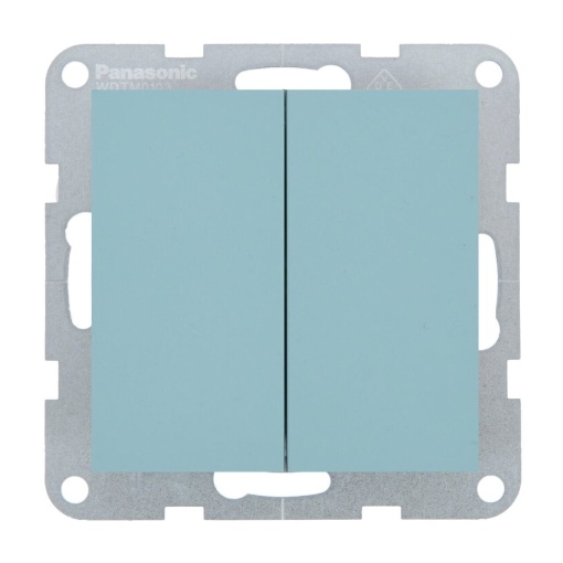 Intrerupator dublu 10A, IP20, Turcoaz, Panasonic Karre Plus 55 Soft Touch