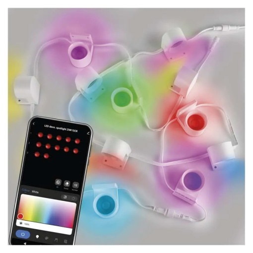 Kit Starter GoSmart 12 spoturi LED, 255 cm, 7 W, RGBIC + CCT, WiFi