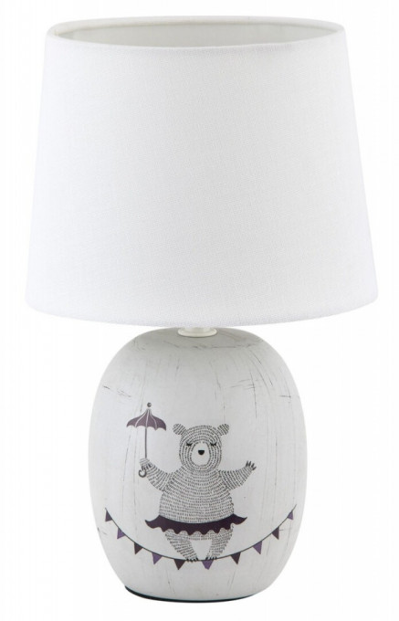 Lampa de birou Dorka, ceramica, textil, gri, 1 bec, dulie E14, 4607, Rabalux